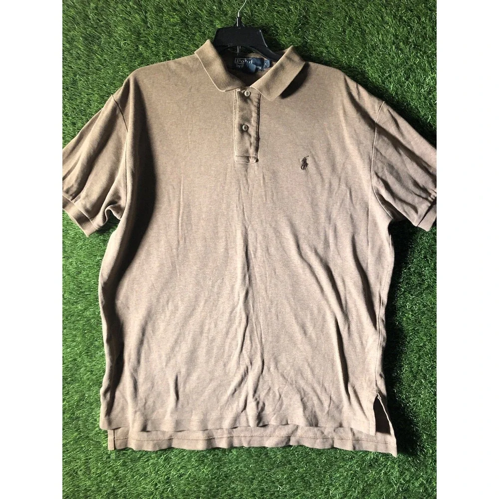 Polo Ralph Lauren Shirt Men's Large Size LARGE Polo Brown Large Flesh Pony